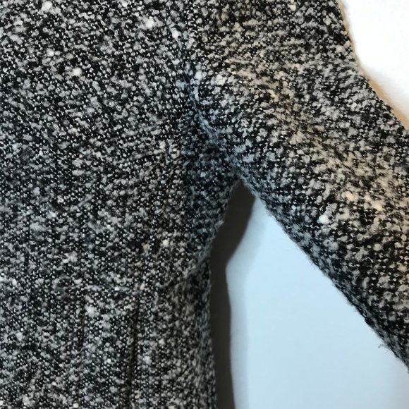 Banana Republic Blazer Jacket 2 / XS Wool Blend Tweed Gray Black Knit Zip Front - Picture 5 of 11